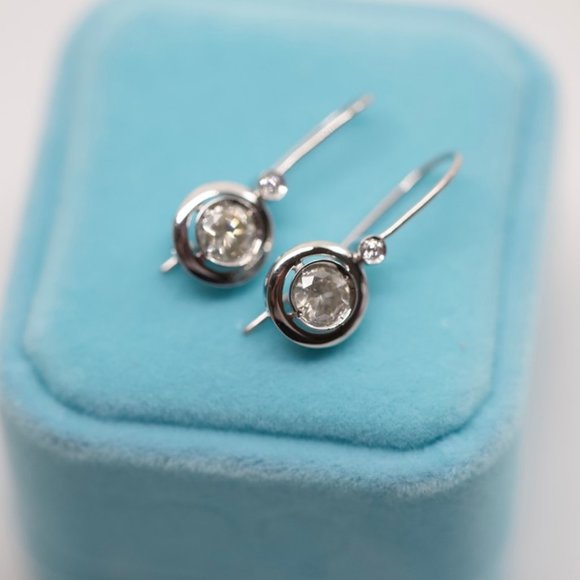 Platinum and Diamond 1.33 Carat Earrings - Picture 3 of 8